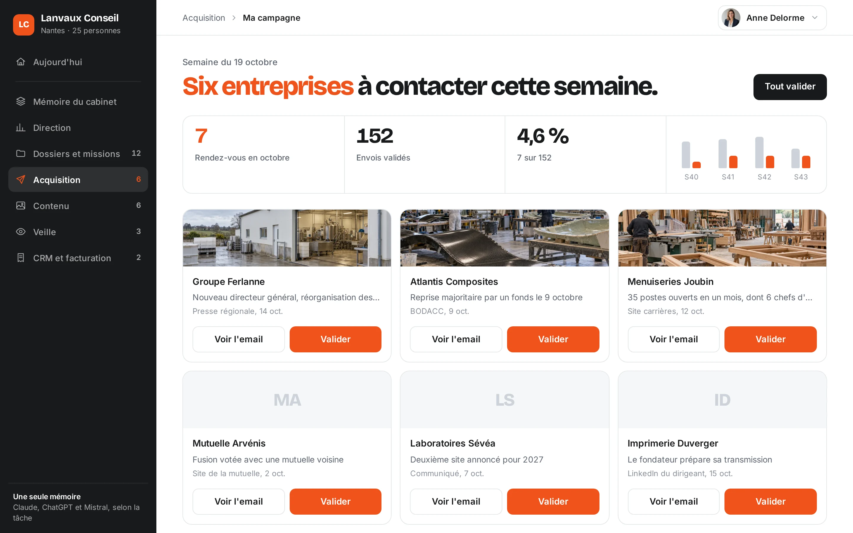 Démo, l'espace acquisition
