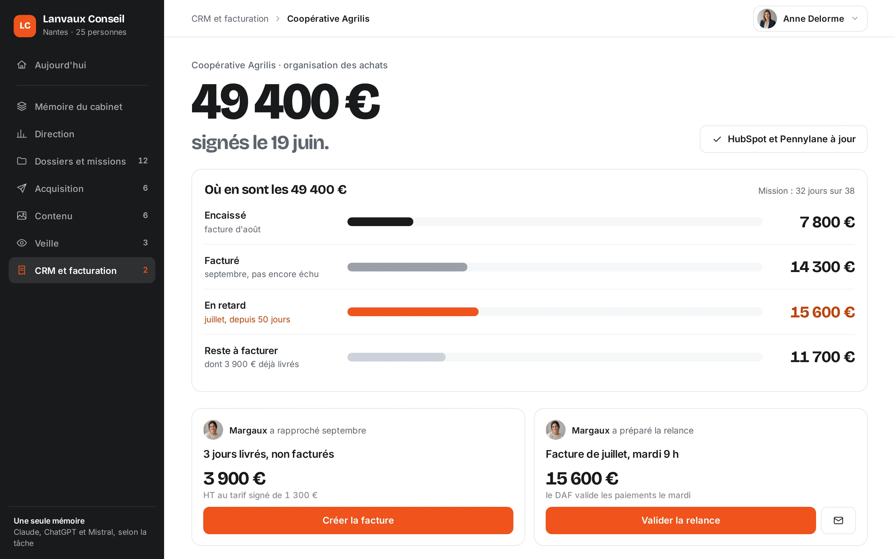 Démo, l'espace CRM et facturation